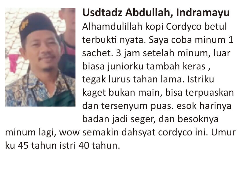 Testimoni tambah keras Kopi Cordyco Aceh Tenggara 
